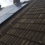 Roofing for solar panels on the roof of a house.
